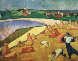 Harvest on the Edge of the Sea, Emile Bernard